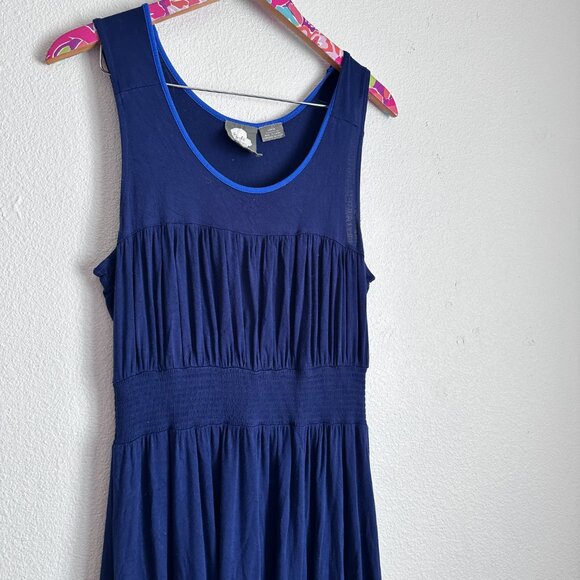 Anthropologie Girls From Savoy blue high low dress size L - Picture 4 of 7